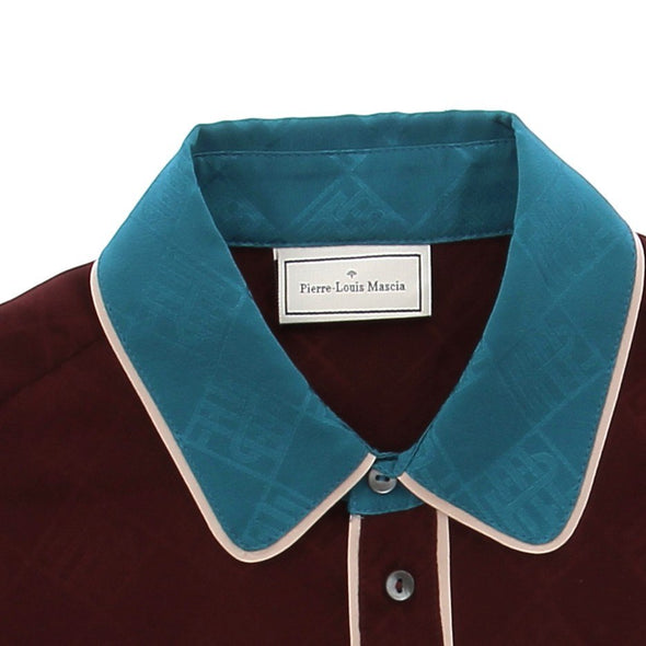 Chemise en soie bordeaux