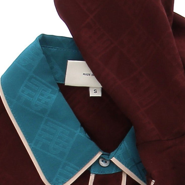 Chemise en soie bordeaux