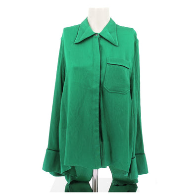 Chemise en soie verte
