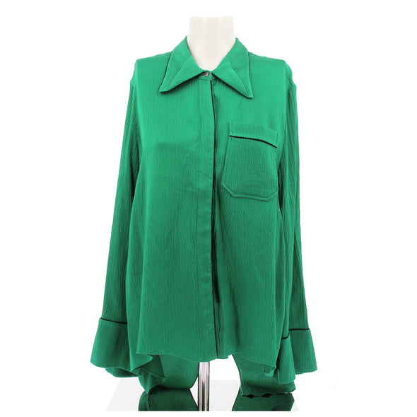 Chemise en soie verte