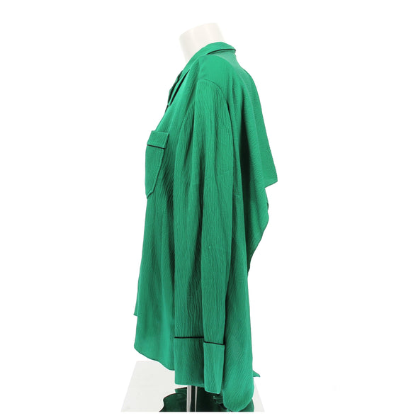 Chemise en soie verte