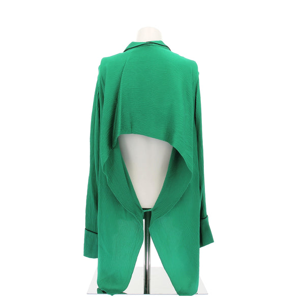Chemise en soie verte