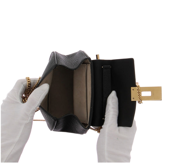 Sac à bandoulière "Drew" en cuir noir