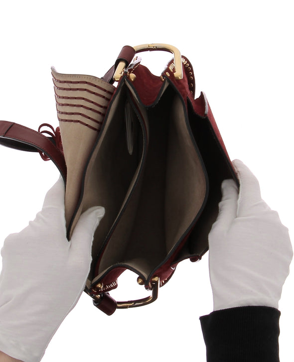 Sac à bandoulière "Hudson" en daim rouge