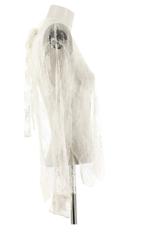 Chemisier en dentelle blanc