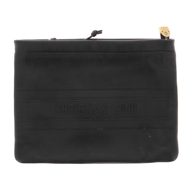 Pochette en cuir noir