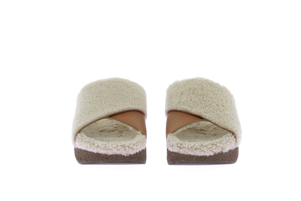 Sandales en shearling