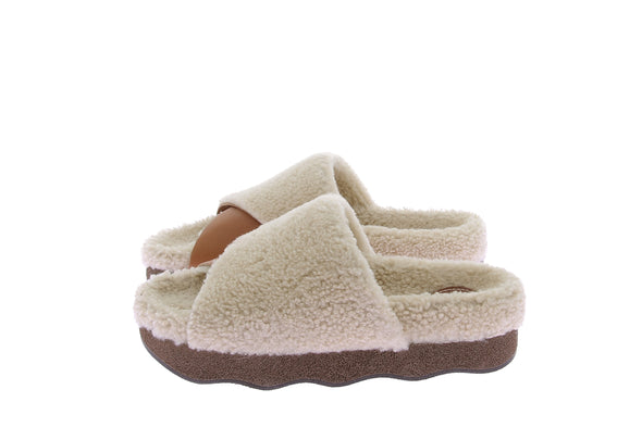 Sandales en shearling