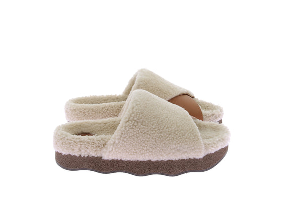 Sandales en shearling