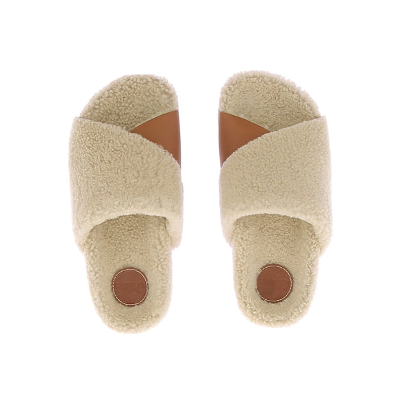 Sandales en shearling