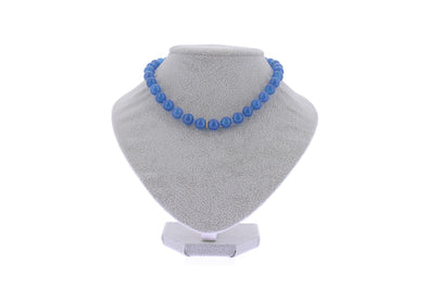 Collier "Ball" bleu plaqué or