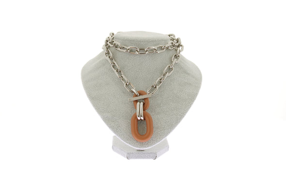 Collier bi matière "Double XL Link"