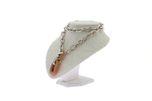 Collier bi matière "Double XL Link"