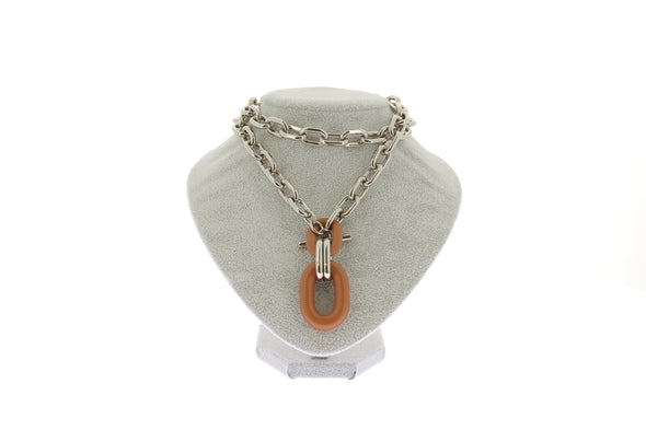 Collier bi matière "Double XL Link"