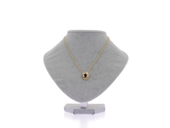 Collier en or 18 carats et grenat rouge