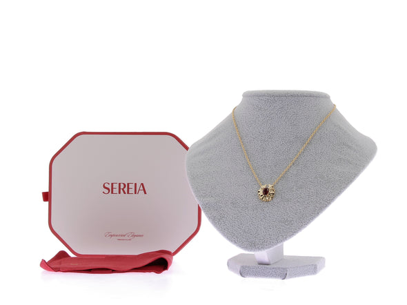 Collier en or 18 carats et grenat rouge