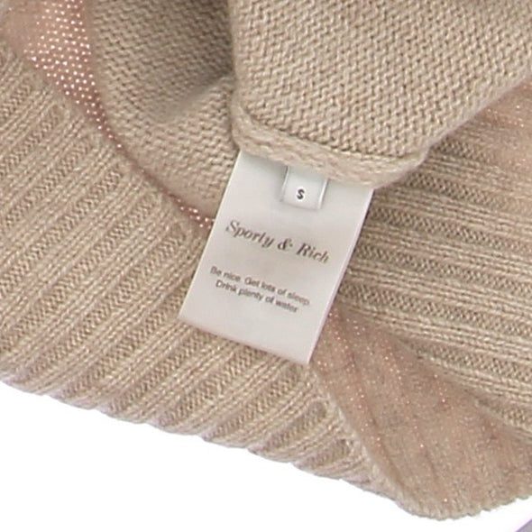Col roulé beige en laine