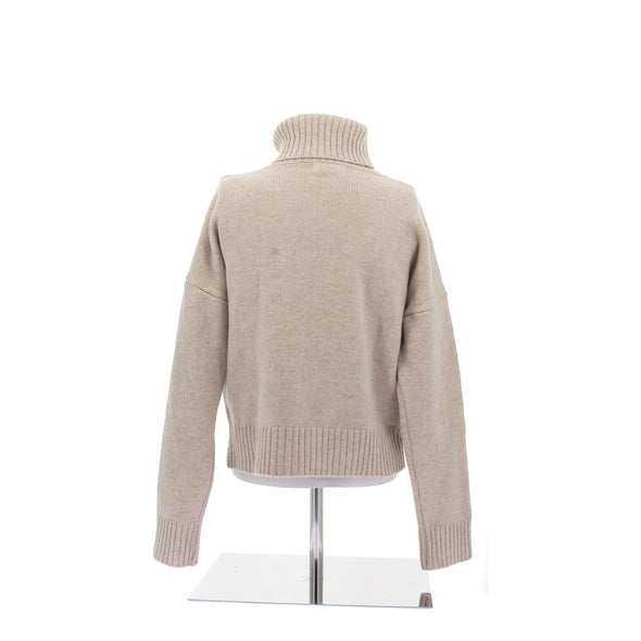Col roulé beige en laine