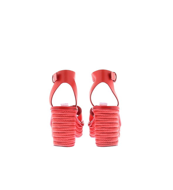 Sandales compensées rouges