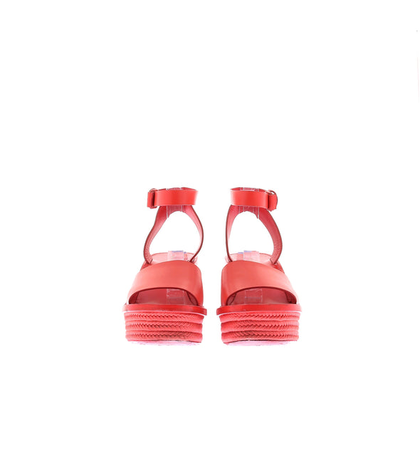 Sandales compensées rouges