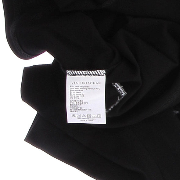 Crop top noir à manches courtes