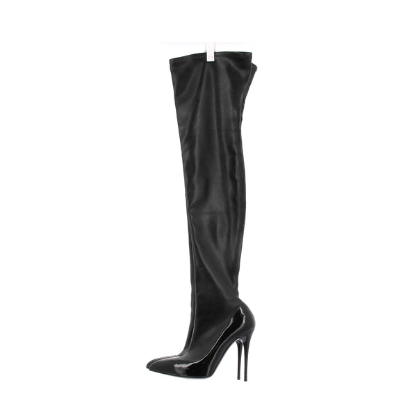 Cuissardes noires en cuir