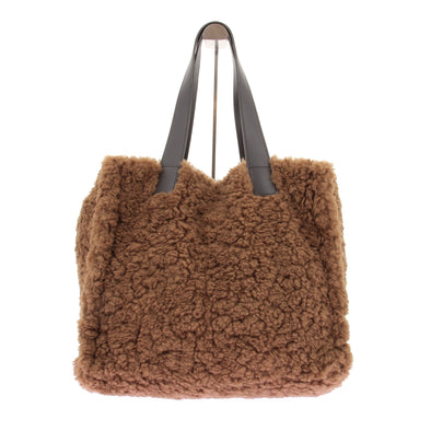 Cabas marron en shearling
