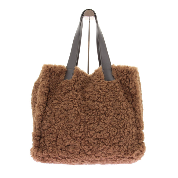 Cabas marron en shearling