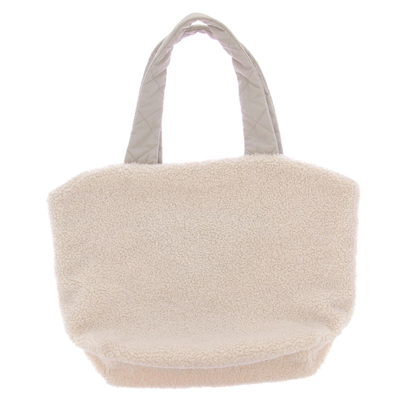 Cabas blanc en shearling