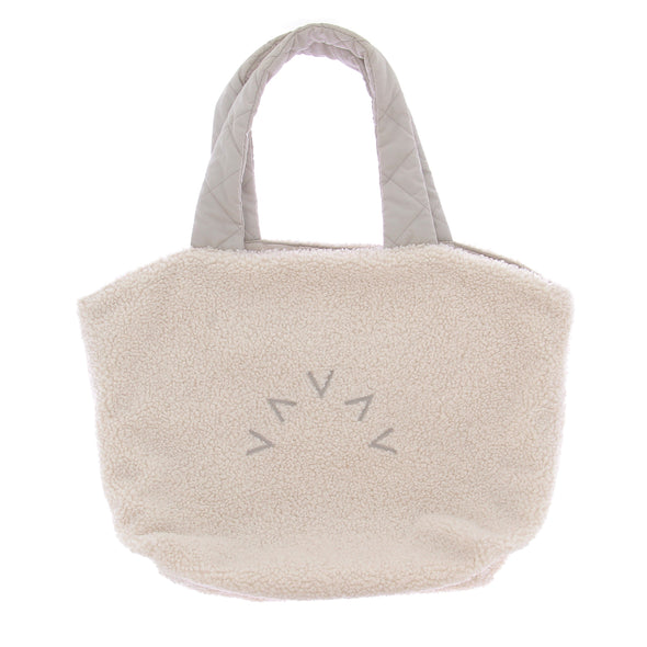 Cabas blanc en shearling