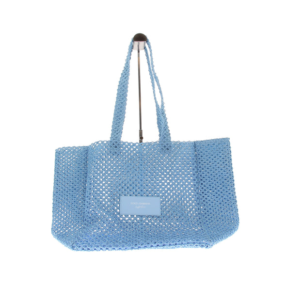 Sac Cabas tissé bleu