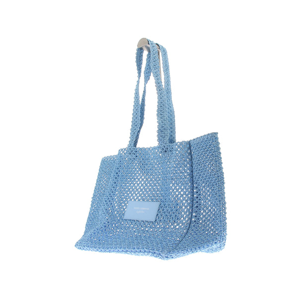 Sac Cabas tissé bleu