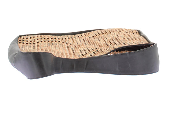 Cabas en rotin et cuir