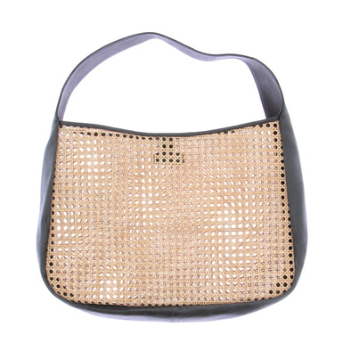 Cabas en rotin et cuir