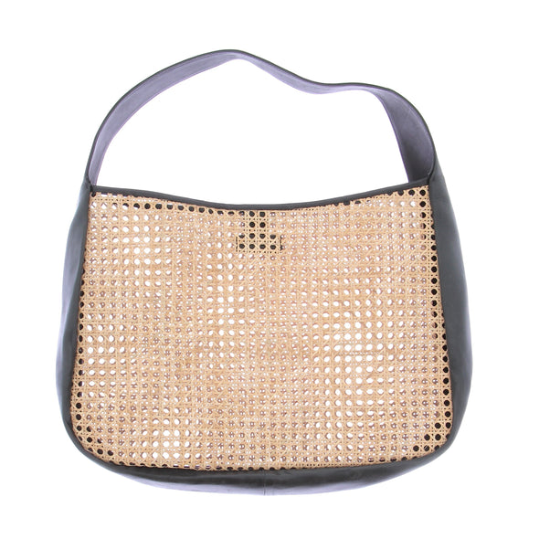 Cabas en rotin et cuir