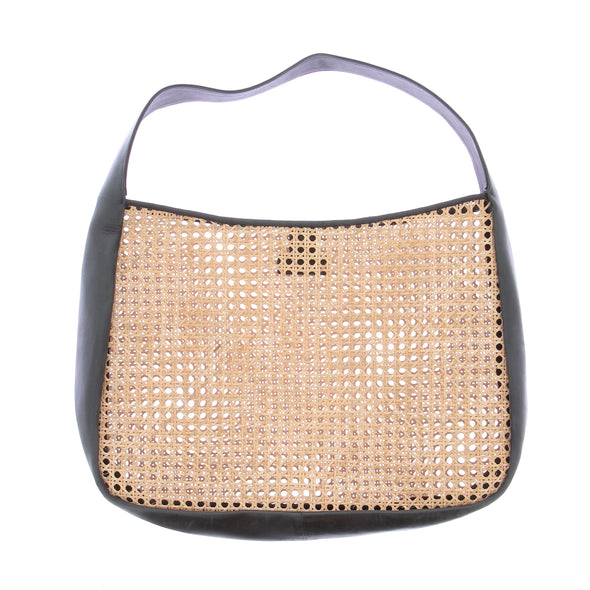 Cabas en rotin et cuir
