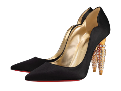 Escarpins Lipstrass en crêpe à cristaux