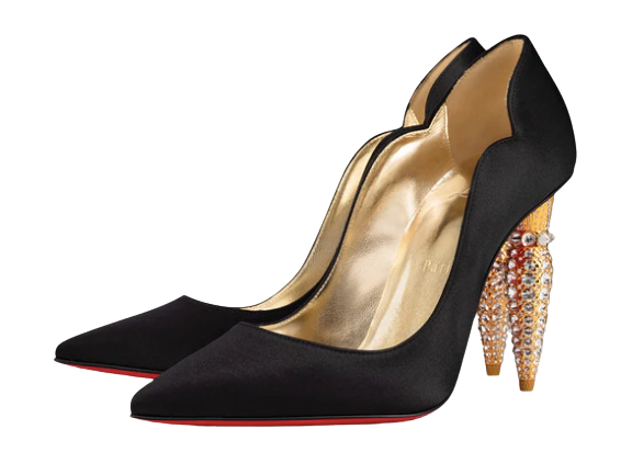 Escarpins Lipstrass en crêpe à cristaux