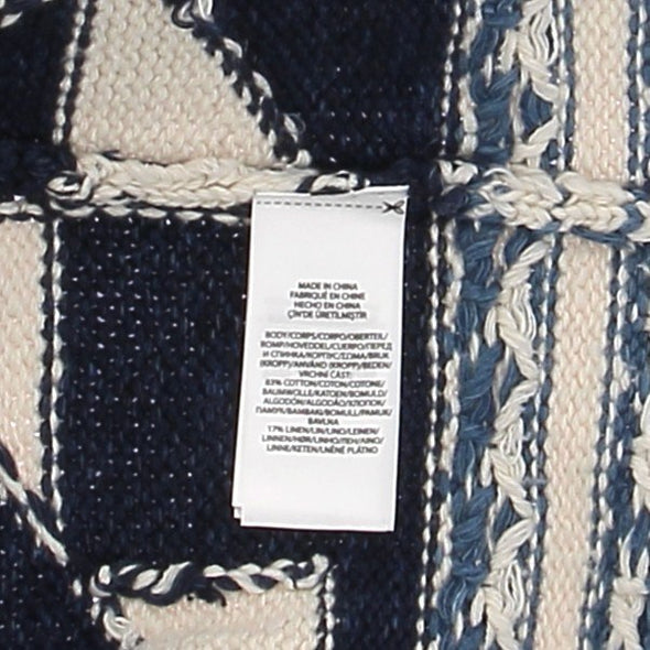 Cardigan bleu et blanc