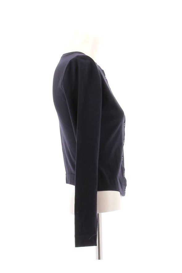 Cardigan en laine marine