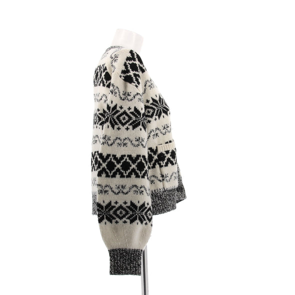 Cardigan en laine imprimée