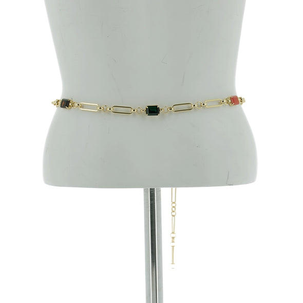 Ceinture chaîne avec cristaux