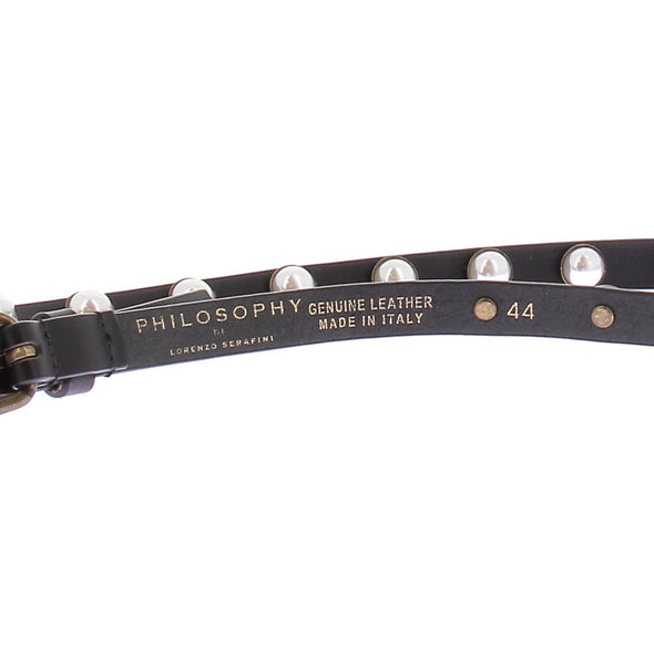 Ceinture en cuir à perles