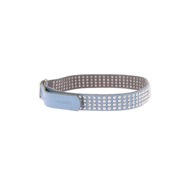 Ceinture en cuir bleu "Rock"