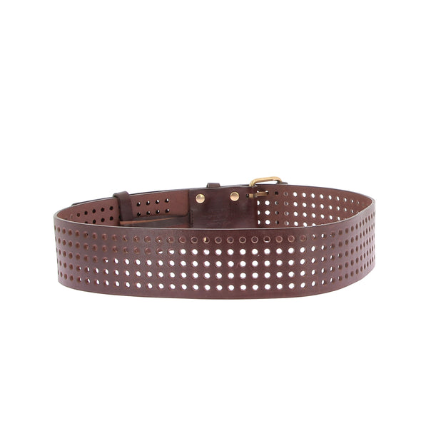 Ceinture perforée marron