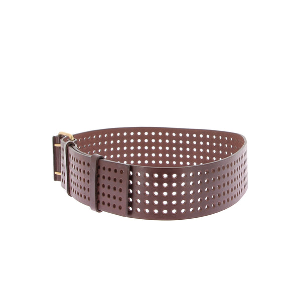 Ceinture perforée marron