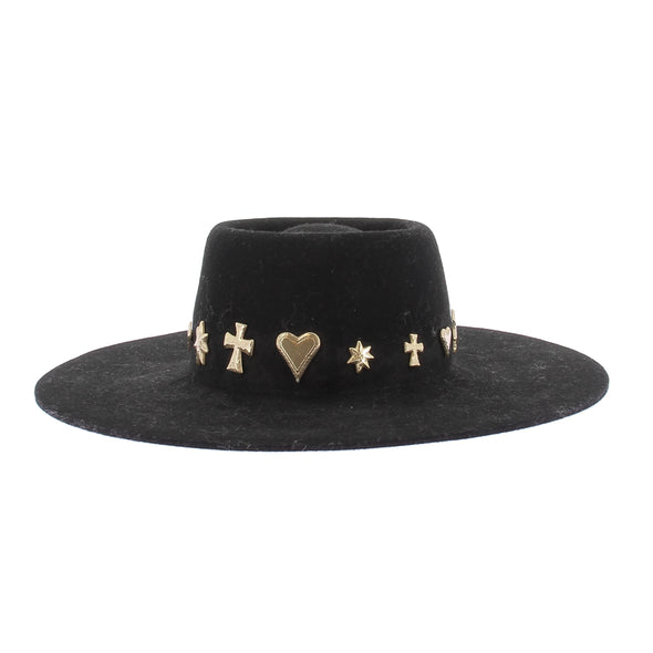 Chapeau noir en laine
