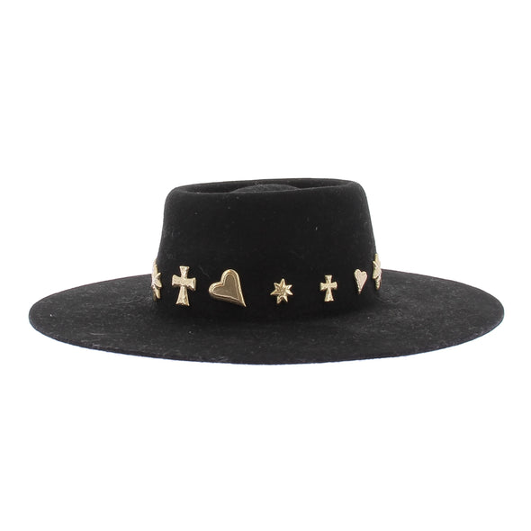 Chapeau noir en laine