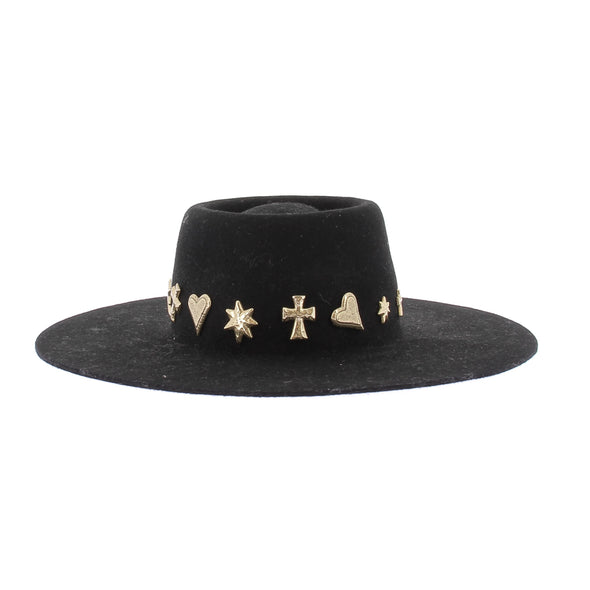 Chapeau noir en laine