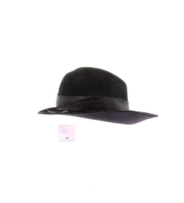 Chapeau en laine et cuir